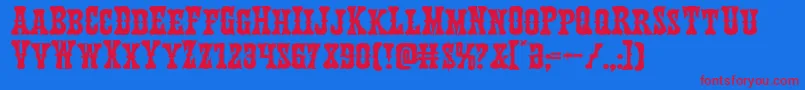 Texasrangerexpand Font – Red Fonts on Blue Background