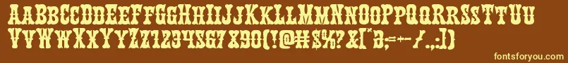 Texasrangerexpand Font – Yellow Fonts on Brown Background