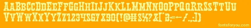 Texasrangerexpand Font – Yellow Fonts on Orange Background