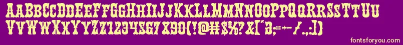 Texasrangerexpand Font – Yellow Fonts on Purple Background