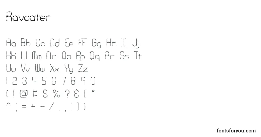Schriftart Ravcater – Alphabet, Zahlen, spezielle Symbole