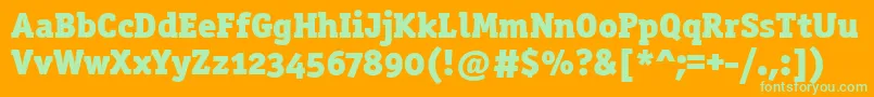 Officinaserblkositctt Font – Green Fonts on Orange Background