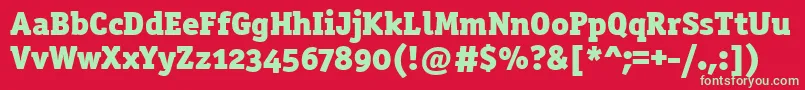 Officinaserblkositctt Font – Green Fonts on Red Background