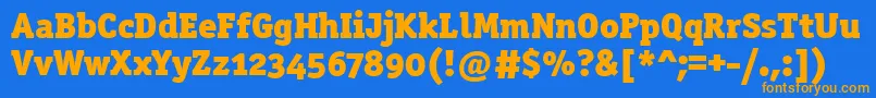 Officinaserblkositctt Font – Orange Fonts on Blue Background