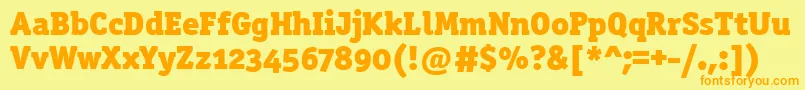 Officinaserblkositctt Font – Orange Fonts on Yellow Background
