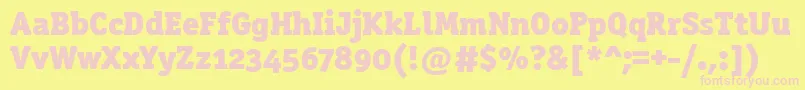 Officinaserblkositctt Font – Pink Fonts on Yellow Background