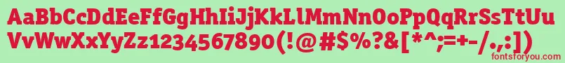 Officinaserblkositctt Font – Red Fonts on Green Background