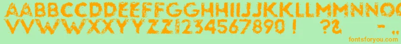 Glassbeads Font – Orange Fonts on Green Background
