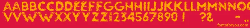Glassbeads Font – Orange Fonts on Red Background