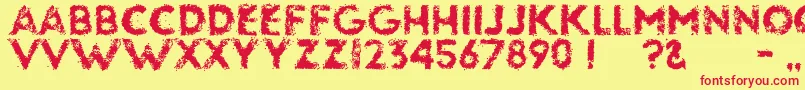 Glassbeads Font – Red Fonts on Yellow Background