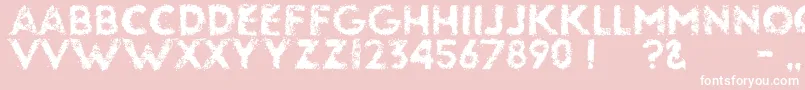 Glassbeads-Schriftart – Weiße Schriften auf rosa Hintergrund