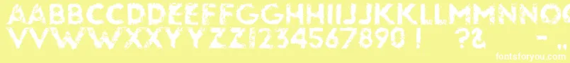 フォントGlassbeads – 黄色い背景に白い文字
