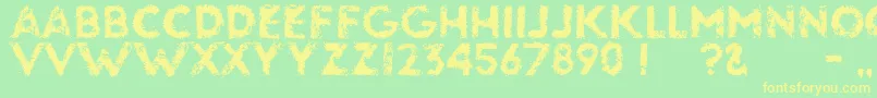 Glassbeads Font – Yellow Fonts on Green Background