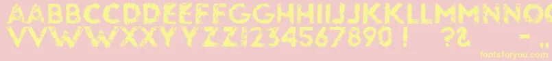 Glassbeads-Schriftart – Gelbe Schriften auf rosa Hintergrund