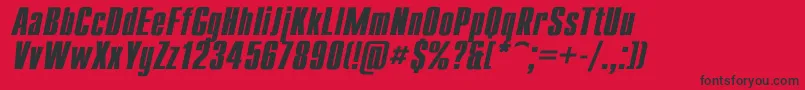 Compact1 Font – Black Fonts on Red Background