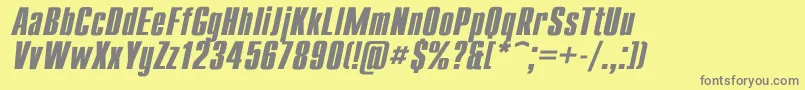 フォントCompact1 – 黄色の背景に灰色の文字