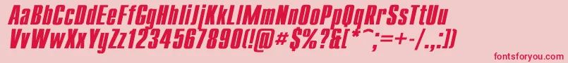 Compact1 Font – Red Fonts on Pink Background