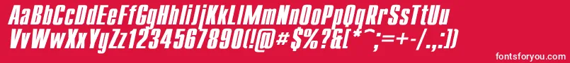 Compact1 Font – White Fonts on Red Background