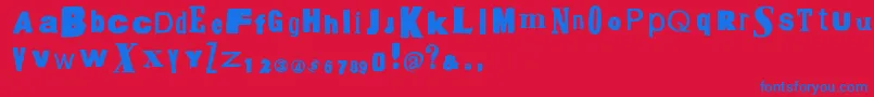 Headsurgery Font – Blue Fonts on Red Background