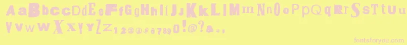 Headsurgery Font – Pink Fonts on Yellow Background