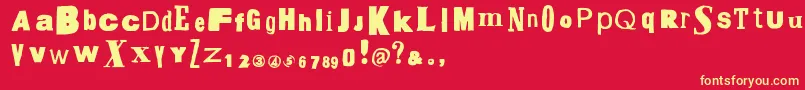 Headsurgery Font – Yellow Fonts on Red Background
