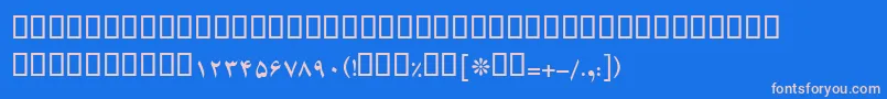 Czcionka BKarimBold – różowe czcionki na niebieskim tle
