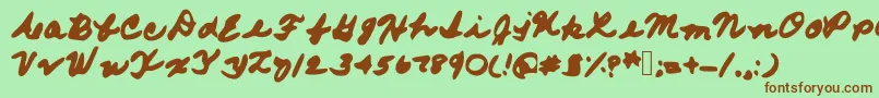 Frommomshand Font – Brown Fonts on Green Background