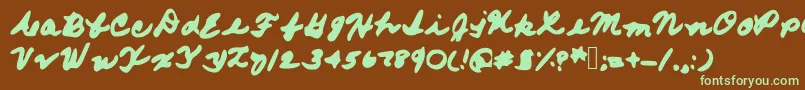 Frommomshand Font – Green Fonts on Brown Background