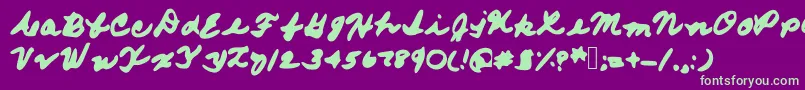 Frommomshand Font – Green Fonts on Purple Background