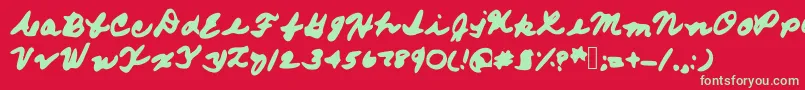 Frommomshand Font – Green Fonts on Red Background