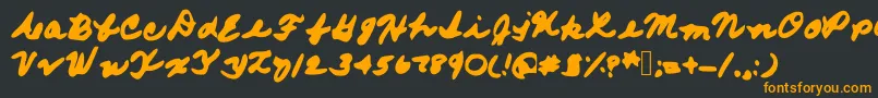 Frommomshand Font – Orange Fonts on Black Background