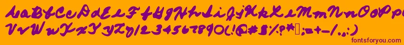 Frommomshand Font – Purple Fonts on Orange Background