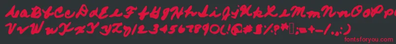 Frommomshand Font – Red Fonts on Black Background