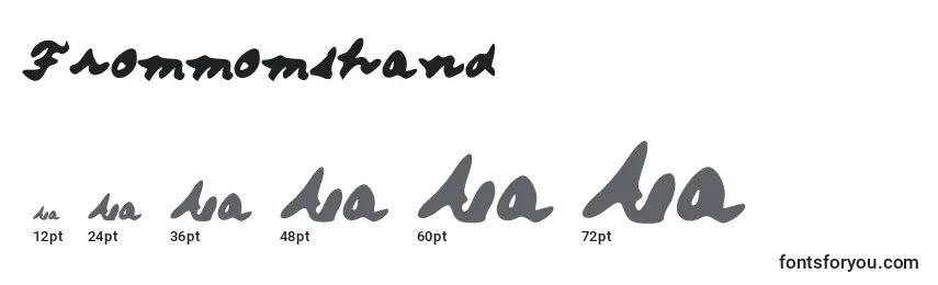 Frommomshand Font Sizes