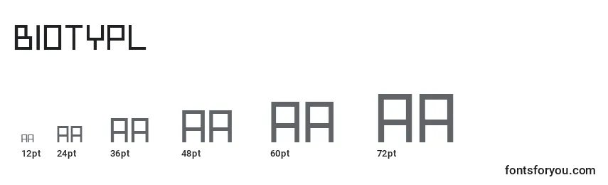 Biotypl Font Sizes