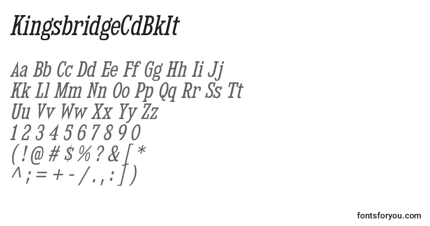 Шрифт KingsbridgeCdBkIt – алфавит, цифры, специальные символы