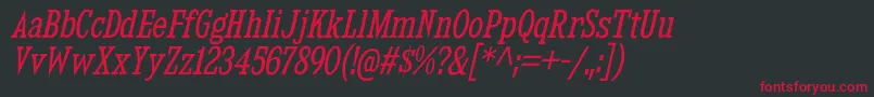 KingsbridgeCdBkIt Font – Red Fonts on Black Background
