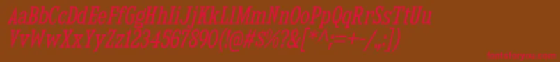 KingsbridgeCdBkIt Font – Red Fonts on Brown Background