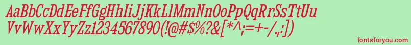 KingsbridgeCdBkIt Font – Red Fonts on Green Background