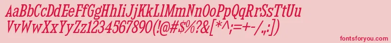 フォントKingsbridgeCdBkIt – ピンクの背景に赤い文字