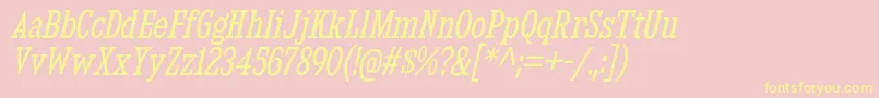 KingsbridgeCdBkIt Font – Yellow Fonts on Pink Background