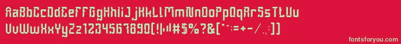 フォントDayakShieldLight – 赤い背景に緑の文字