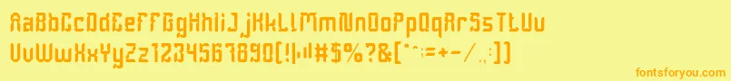フォントDayakShieldLight – オレンジの文字が黄色の背景にあります。
