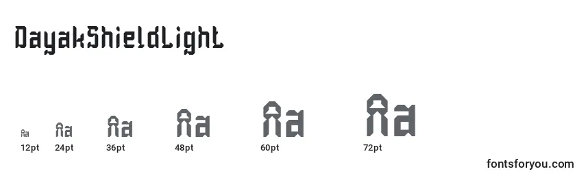 DayakShieldLight Font Sizes