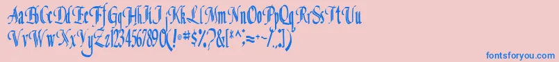 ClassicalRegular Font – Blue Fonts on Pink Background