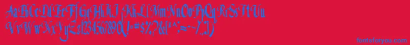 ClassicalRegular Font – Blue Fonts on Red Background