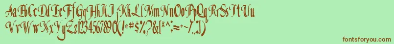 ClassicalRegular Font – Brown Fonts on Green Background