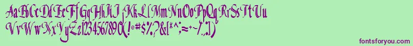 ClassicalRegular Font – Purple Fonts on Green Background