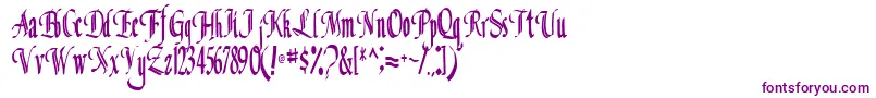 ClassicalRegular-Schriftart – Violette Schriften auf weißem Hintergrund