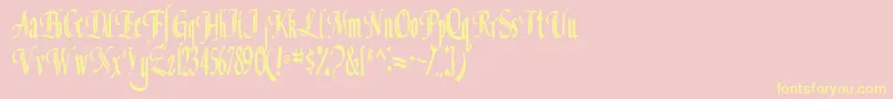ClassicalRegular Font – Yellow Fonts on Pink Background